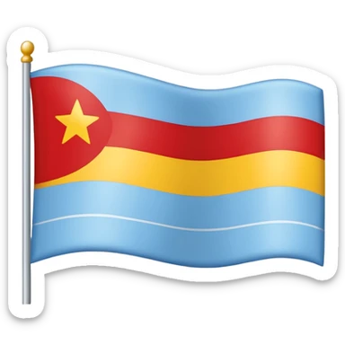 Flag of Gagauzia, Horizontal flag: light blue on top (large), thin white stripe in the middle, thin red stripe at the bottom. three yellow stars in a triangle at the top-left. sticker