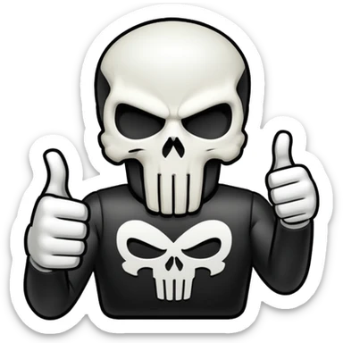 Punisher skull thumbs up sticker