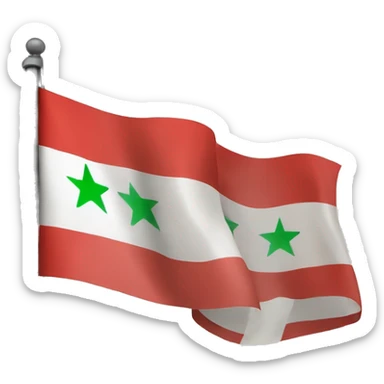 Flag of the Syrian revolution withthree stars sticker