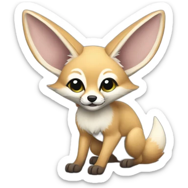 gray fennec fox with antennas sticker