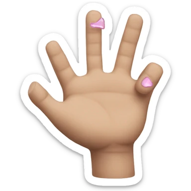 A rock on hand with super tiny index and pinky fingers sticker