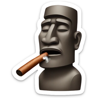 Easter Island head smoking a cigar sticker