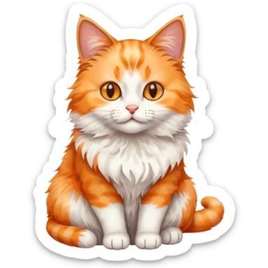 cat in watercolor art style sticker