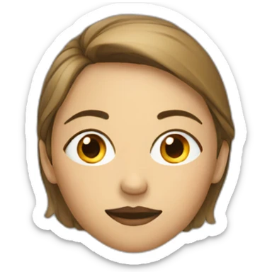 A woman looking with her eyes in the right side sticker