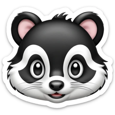 Emoji of a skunk face sticker