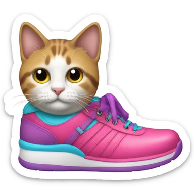 cat in rad shoes  sticker