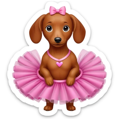 Red dachshund wearing a tutu  sticker