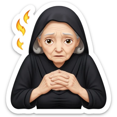 Very old evil Aunt Flo with painful spells sticker