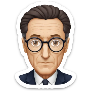 Maurice Merleau-Ponty, philosopher, French, academic vibe, glasses sticker