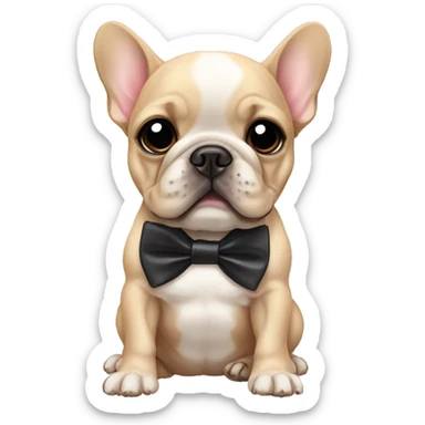 French bulldog puppy wearing a bow tie  sticker