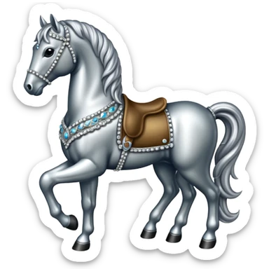 Horse made of small rhinestones renaissance sticker