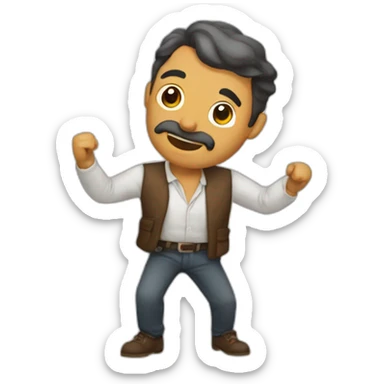 Hombre gruñon reclamando sticker