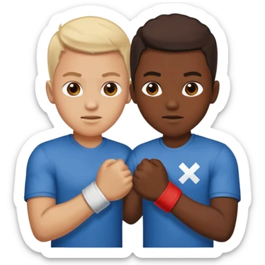 two brothers and two different sides of the world fighting, but still being in brotherly love. No one is an exchange student sticker