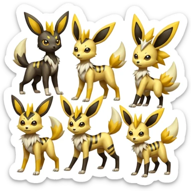 Meloetta-Renamon-Umbreon-Jolteon-Beedrill-Manectric-hybrid-fusion, full body sticker