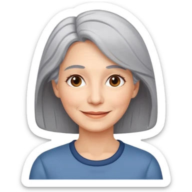 Femme 53 ans cheveux gris sticker