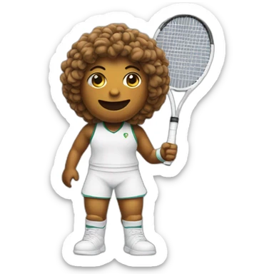 Poop emoji in tennis uniform sticker