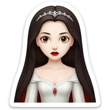 Bride of Dracula with long dark brown hair sticker