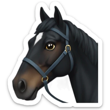 black horse missing an eye sticker