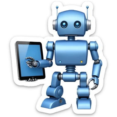 black friday robot with blue and metalic colours sticker