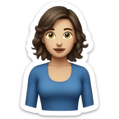 Femme, brune, aux yeux bleus qui fume sticker