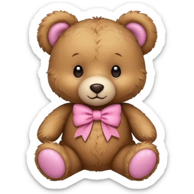 Cute teddy bear with a pink bow. sticker