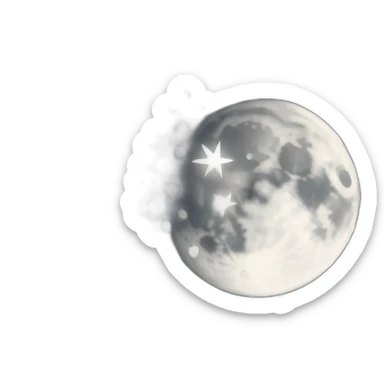 Wite moon sticker
