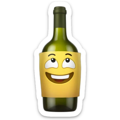 Happy wine bottle sticker