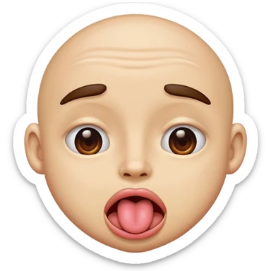 Dizzy emoji with tongue out sticker