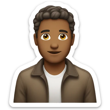 Man with tan skin, 5 o clock shadow brown hair sticker