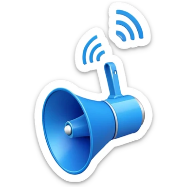 blue loudspeaker in the air without stand sticker