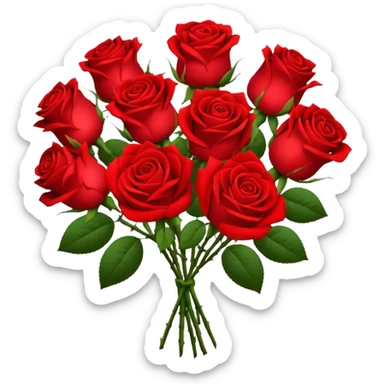 A bunch of red roses with a note that says Linnea sticker