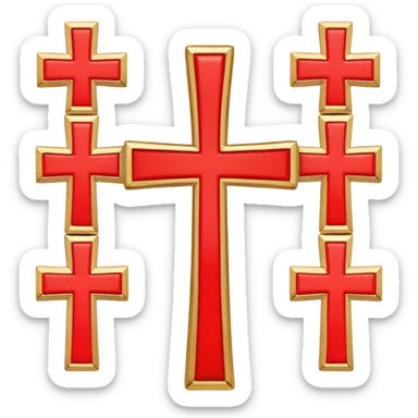 It will be a cross in the middle and four little crosses in between the big cross in the middle and add some colours to it that matches with the flag of the kingdom of jerusalem sticker