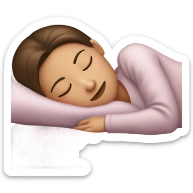 sleeping beauty brunette brown girl with a silk pillow sticker