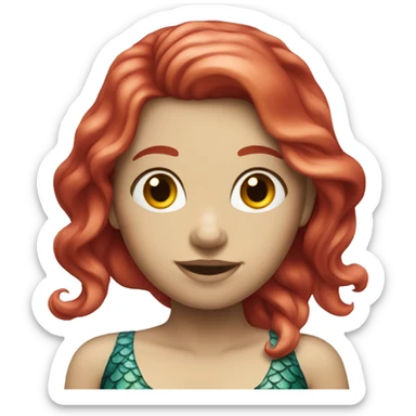 Mermaid with fair skin and crimson hair sticker
