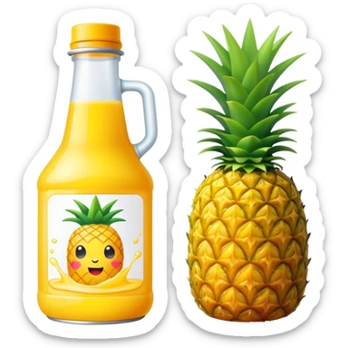 Pineapple juice bottle sticker