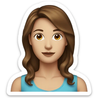 40 year old woman with brown hair and blue eyes sticker