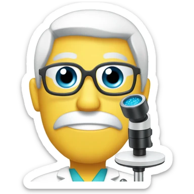 Emoji me médico viendo el microscopio sticker