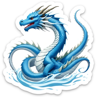 Blue and white dragon Haku from Spirited Away sticker