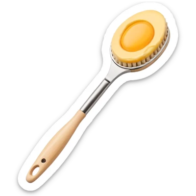 Beige fully silicon pastry brush for applying yolk  sticker