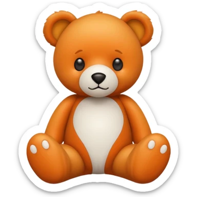 Orange and white teddy bear  sticker