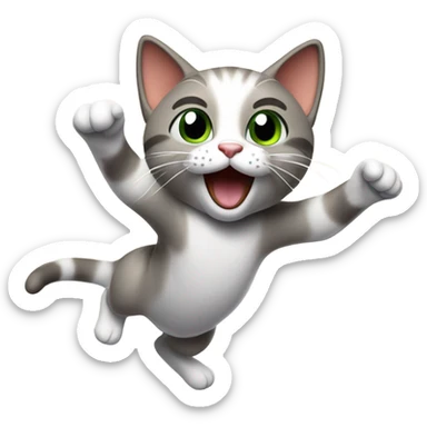 Cat slapping a toy in midair sticker