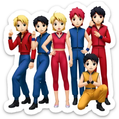 Icon for Anime Collage: Vibrant close-up collage Characters from Cowboy Bebop, Naruto, Bishoujo Senshi Sailor Moon and Kimetsu no Yaiba, each in their iconic poses and vibrant outfits, blended together with dynamic backgrounds. Transparent background. sticker