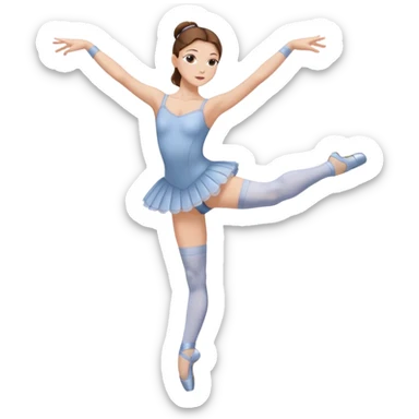 Ballet dancer in over the knee socks, leotard and long brown hair sticker