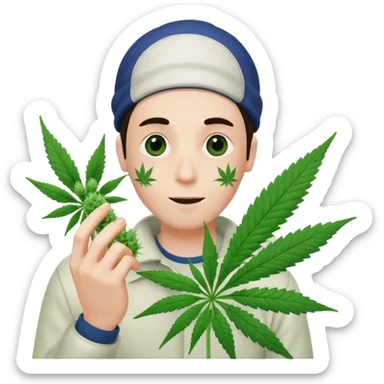 gang dealer white with cannabis on a hand sticker