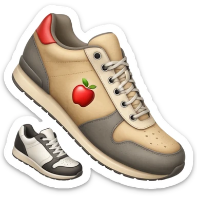 3D Apple-style emoji of a foot with a sneaker stepping on the ground, leaving a shoe print.






 sticker