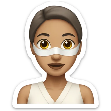 A light skin girl with a spa face mask on  sticker