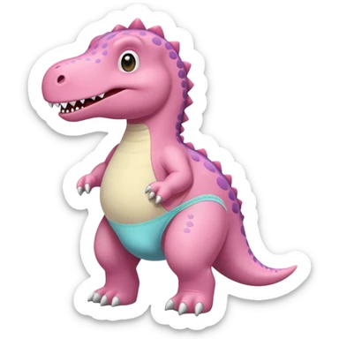 Light pink dinosaur wearing underwear sticker