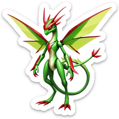  Cool Edgy Shiny Futuristic Ethereal Legendary Scizor-Kartana-Digimon-Schyther-Flygon-hybrid full body sticker