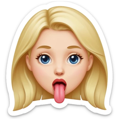 Girl sticking tongue out without middle fingers  sticker