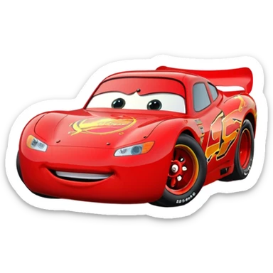 A buffed lightning mcqueen sticker